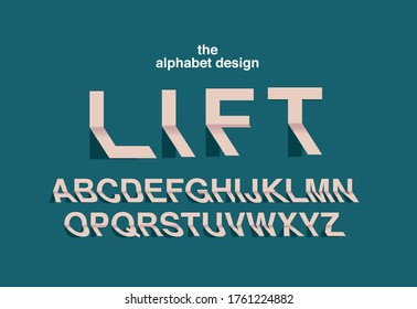 lifted/ paper cutting typography design vector, illustration
