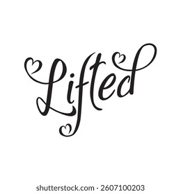 Lifted text on white background.