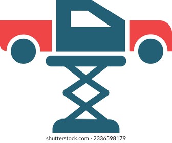Lifter Glyph Two Color Icon For Personal And Commercial Use.
