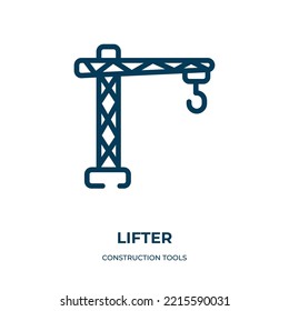 Lifter icon. Linear vector illustration from construction tools collection. Outline lifter icon vector. Thin line symbol for use on web and mobile apps, logo, print media.