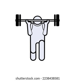 Lifter Icon. Weightlifting Athlete Symbol.