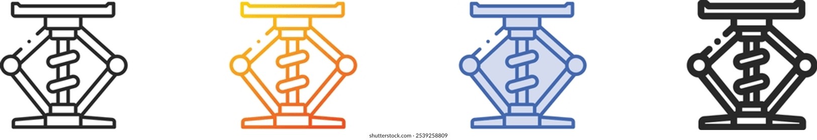 lifter icon.Thin Linear, Gradient, Blue Stroke and bold Style Design Isolated On White Background