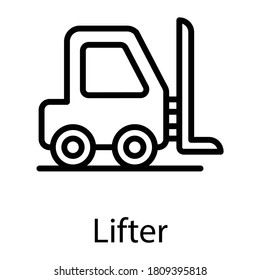lifter line icon, black out line vector design