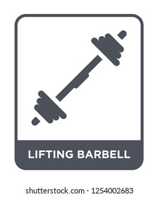 lifting barbell icon vector on white background, lifting barbell trendy filled icons from Gym and fitness collection, lifting barbell simple element illustration