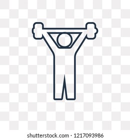 Lifting Barbell vector outline icon isolated on transparent background, high quality linear Lifting Barbell transparency concept can be used web and mobile