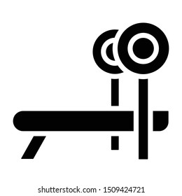 lifting bench glyph flat vector icon