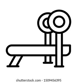 lifting bench thin line vector icon