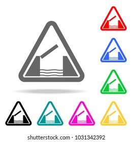 Lifting bridge warning sign icon. Elements in multi colored icons for mobile concept and web apps. Icons for website design and development, app development on white background