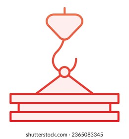 Lifting cargo flat icon. Construction crane red icons in trendy flat style. Hook gradient style design, designed for web and app. Eps 10