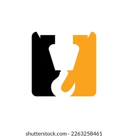 Lifting crane construction company vector logo design