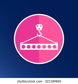 Lifting crane doing heavy lifting icon vector button logo symbol concept