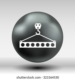 Lifting crane doing heavy lifting icon vector button logo symbol concept