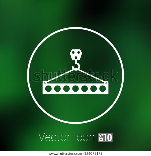 Lifting crane doing heavy lifting icon vector\
button logo symbol\
concept