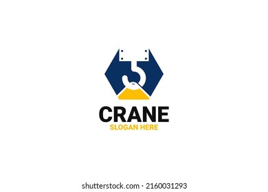 Ilustración del diseño del logotipo del gancho de grúa de elevación