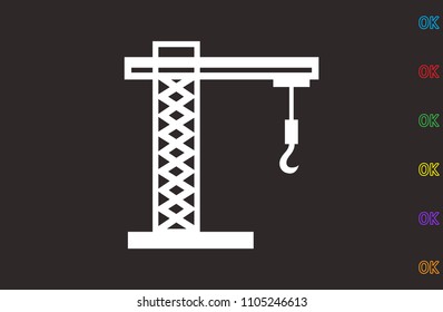 lifting, crane, icon illustration
