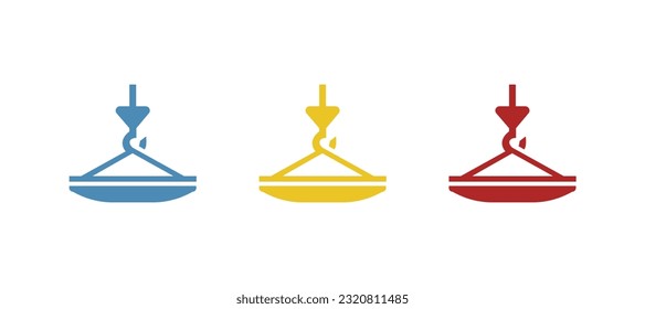 lifting crane icon on a white background, vector illustration