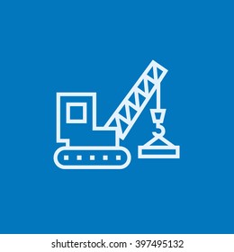 Lifting Crane Line Icon.