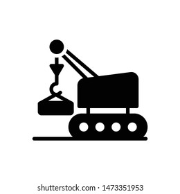 Lifting crane vector black icon