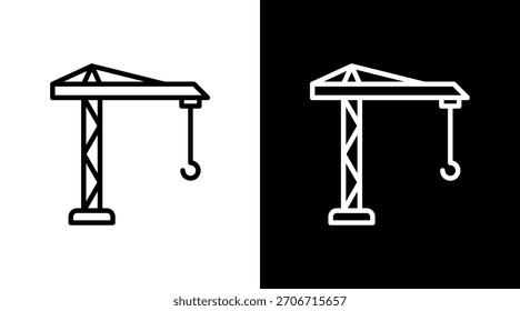 Diseño de conjunto de iconos blancos de grúa de elevación