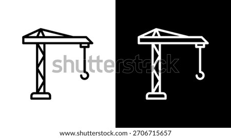Lifting Crane White Icon Set Design