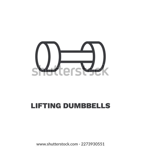 lifting dumbbells icon. Thin line lifting dumbbells icon from Fitness and Gym collection. Outline vector isolated on white background. Editable lifting dumbbells symbol can be used web and mobile
