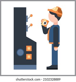 Equipo de elevación carga transporte y maquinaria de construcción Icono plano ilustración vectorial aislada