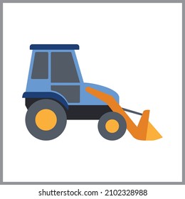 Lifting equipment cargo transportation and construction machinery flat icon isolated vector illustration