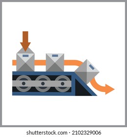 Equipo de elevación carga transporte y maquinaria de construcción Icono plano ilustración vectorial aislada