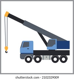 Lifting equipment cargo transportation and construction machinery flat icon isolated vector illustration