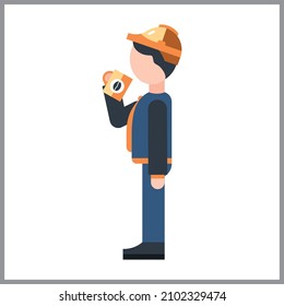 Lifting equipment cargo transportation and construction machinery flat icon isolated vector illustration