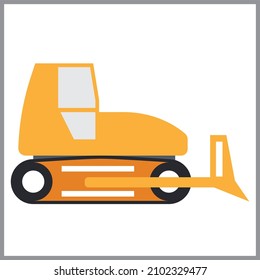 Lifting equipment cargo transportation and construction machinery flat icon isolated vector illustration