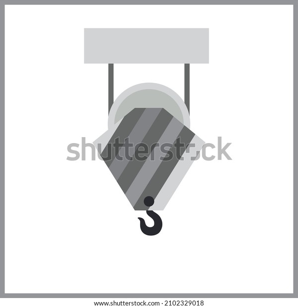 Lifting equipment cargo\
transportation and construction machinery flat icon isolated vector\
illustration