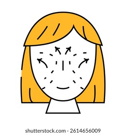 lifting face skin line icon vector. lifting face skin sign. isolated symbol illustration