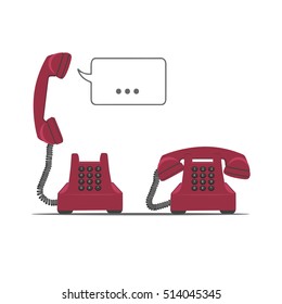 lifting the handset. phone flat design. vector telephone icon
