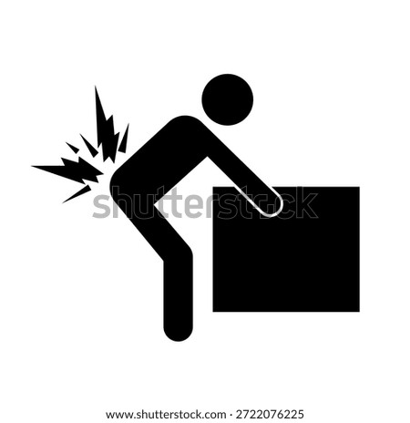 Lifting Hazard Black Icon, Vector Illustration, Isolate On White Background Label. EPS10