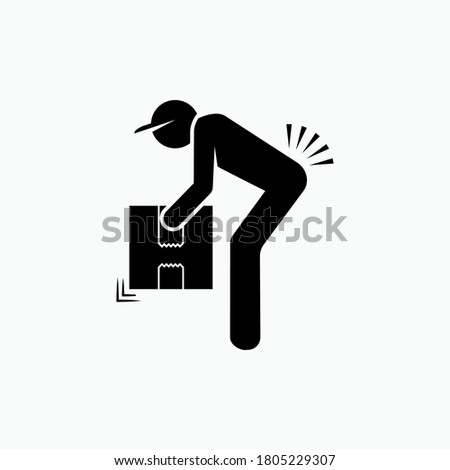 Lifting Hazard Icon. Handling Goods Rule Symbol - Vector.
