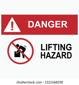 Lifting Hazard Icon - Vector, Sign and Symbol for Design, Presentation, Website or Apps Elements.