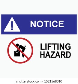 Lifting Hazard Icon - Vector, Sign and Symbol for Design, Presentation, Website or Apps Elements.