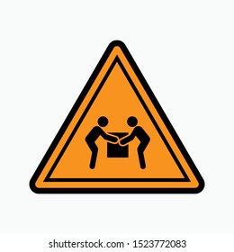 Lifting Hazard Icon - Vector, Sign and Symbol for Design, Presentation, Website or Apps Elements.