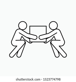 Lifting Hazard Icon - Vector, Sign and Symbol Presented in Line Art Style for Design, Presentation, Website or Apps Elements.
