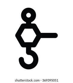 Lifting Hook Bold Line Vector Icon 