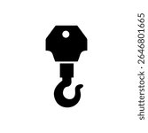 Lifting hook and crane block. Illustration on white background for graphic and web design.
