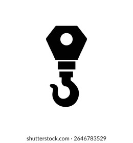 Lifting hook and crane block. Illustration on white background for graphic and web design.