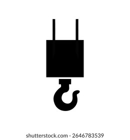Lifting hook and crane block. Illustration on white background for graphic and web design.