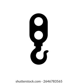 Lifting hook and crane block. Illustration on white background for graphic and web design.