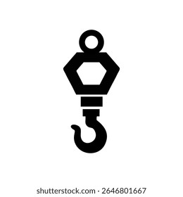 Bloque de gancho y grúa de elevación. Ilustración sobre fondo blanco para gráfico y Diseño web.