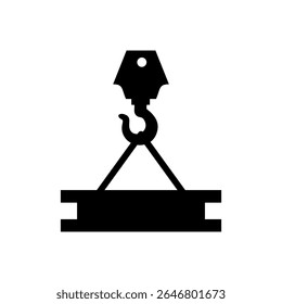 Lifting hook and crane block. Illustration on white background for graphic and web design.
