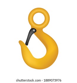 Lifting hook or hoist hook, vector illustration