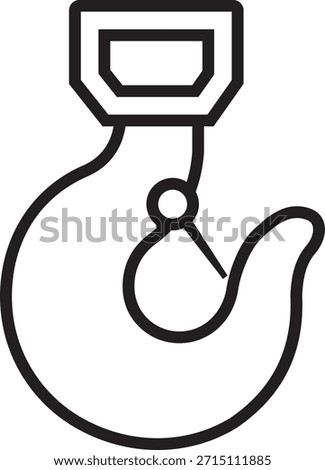 Lifting hook icon, crane, industrial lifting equipment symbols, heavy duty load , shackle and safety latch variations in solid and outline vector illustration isolated on transparent background