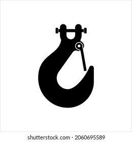 Icono del gancho de elevación, Ilustración de arte del vector de ganchos de elevación de peso pesado de la grúa del gancho